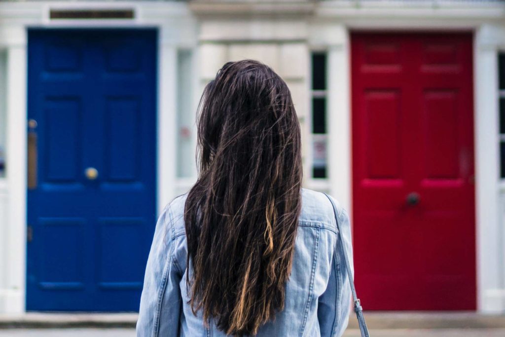 Deciding between red or blue door. Nonprofit Video Strategies